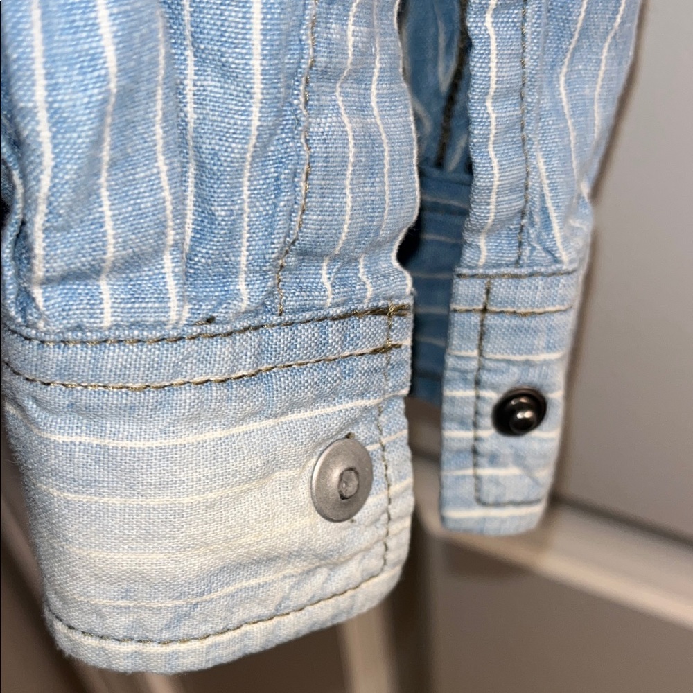 Armani Jeans Light Blue Striped Shirt. READ. - Picture 7 of 10